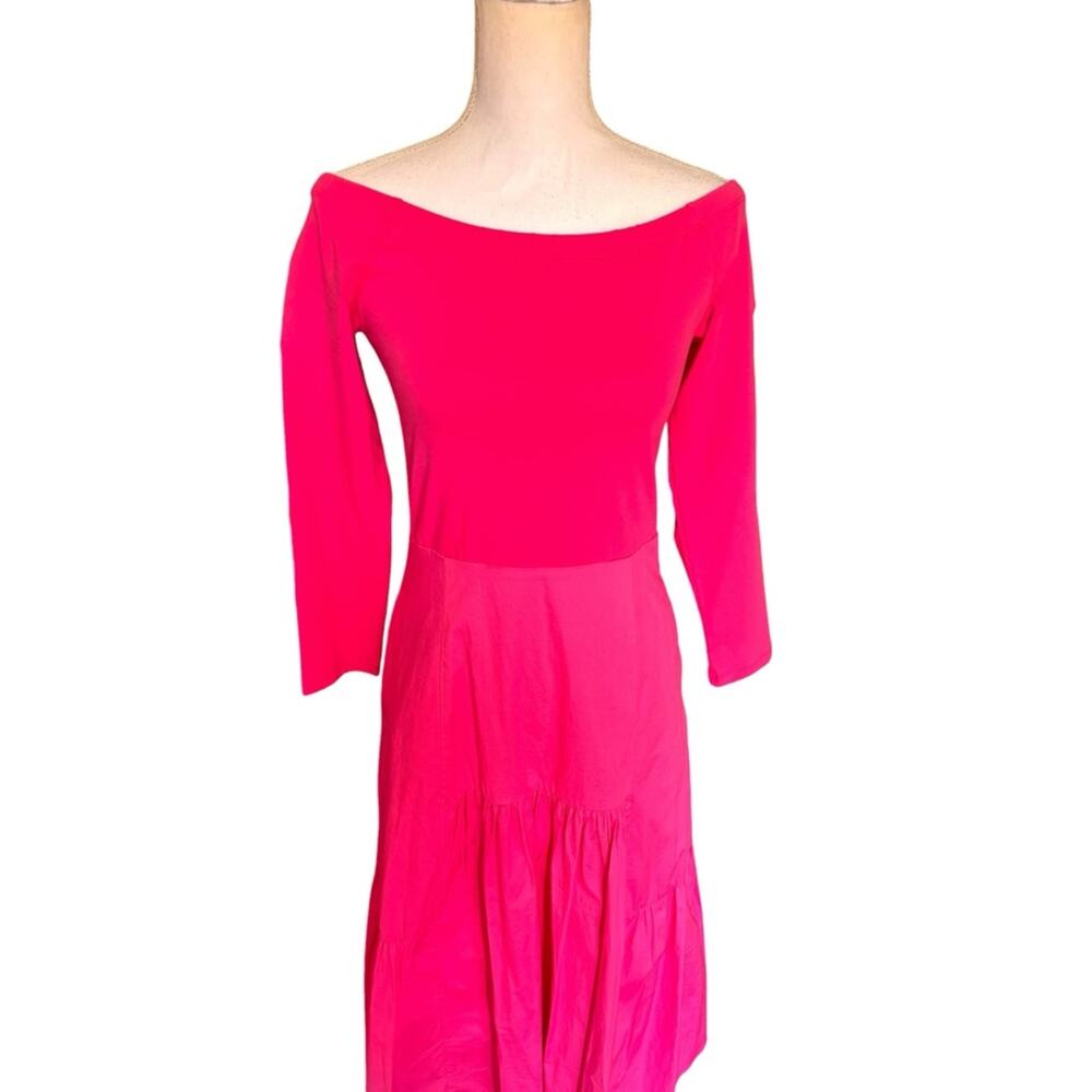 NWT Tuckernuck x Cameran Eubanks Marissa Dress Pink Midi Off Shoulder Pockets M - Picture 5 of 14